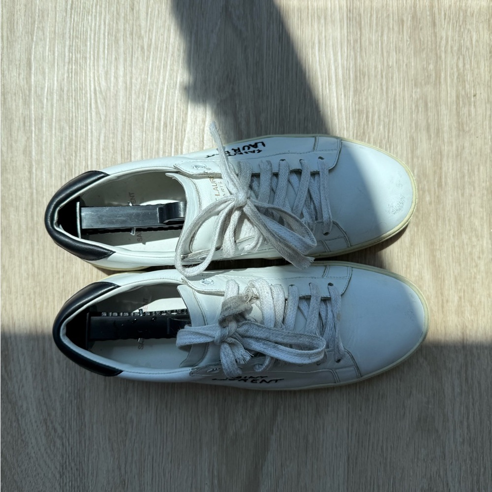 Mens Saint Laurent White Leather Sneakers (Mens size 7) - Picture 4 of 5